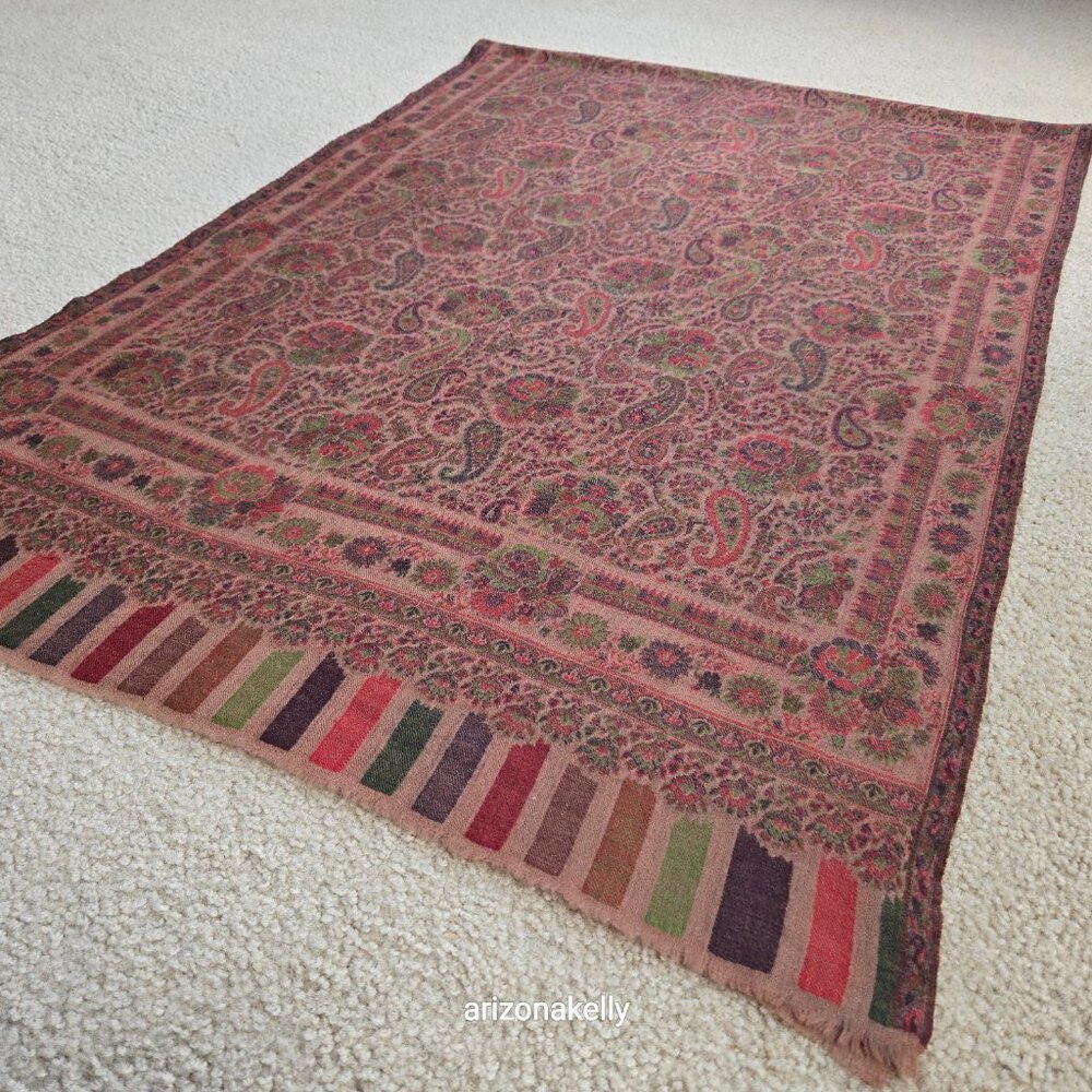 NWT Wool Scarf Lightweight Colorful Paisley - Picture 9 of 11